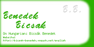 benedek bicsak business card