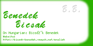 benedek bicsak business card